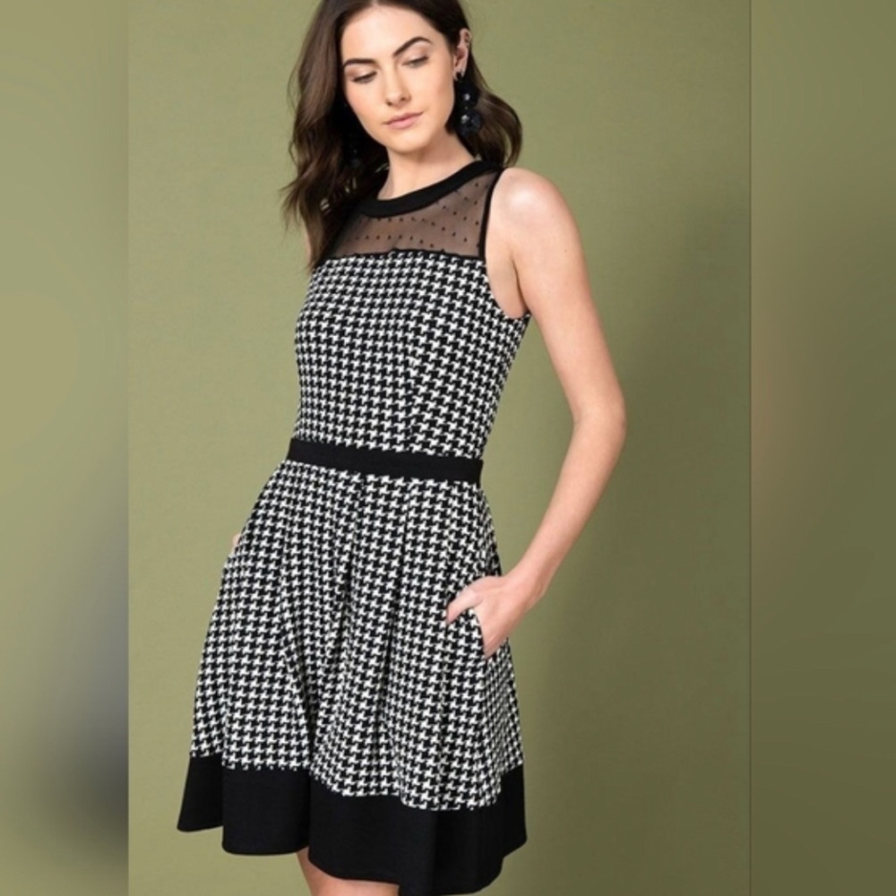 Unique Vintage Smak Parlour Houndstooth dress